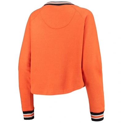 Shop Pressbox Orange Clemson Tigers Cali Cozy Raglan Crop Pullover Sweatshirt
