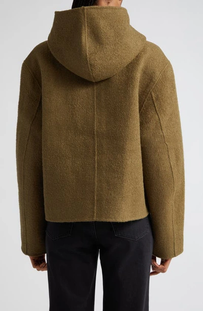 Shop Totême Wool Blend Felt Duffle Jacket In Olive