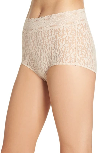 Shop Wacoal Halo Lace Briefs In Naturally Nude