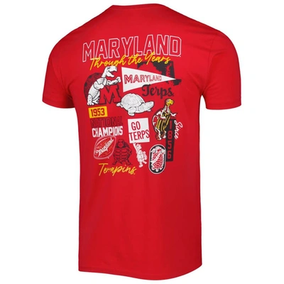 Shop Image One Red Maryland Terrapins Vintage Through The Years 2-hit T-shirt
