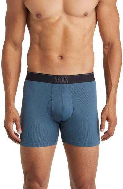 Shop Saxx Quest Quick Dry Mesh Slim Fit Boxer Briefs In Storm Blue