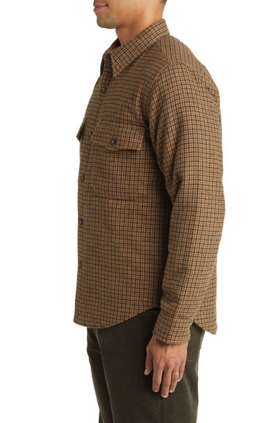 Shop Buck Mason Check Wool Blend Twill Jacket In Khaki / Olive