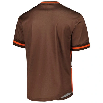 Shop Mitchell & Ness Orange Cleveland Browns Jumbotron 3.0 Mesh V-neck T-shirt