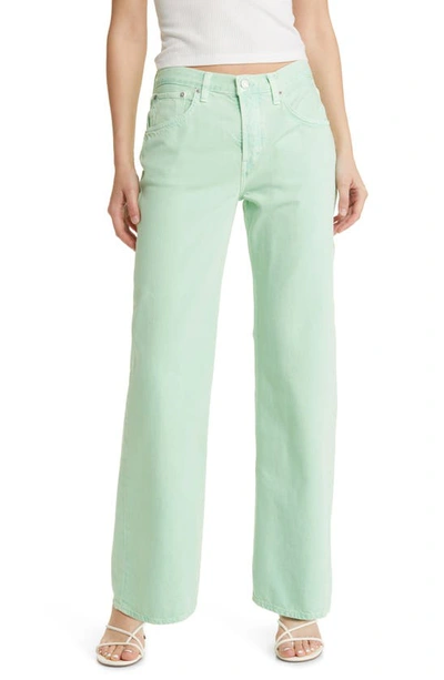 Shop Etica Amis Relaxed Bootcut Jeans In Dusty Aqua
