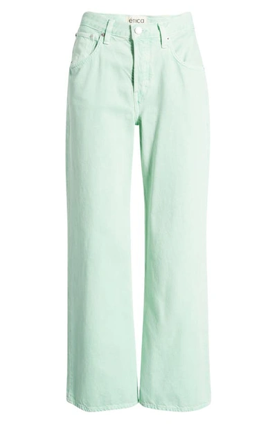 Shop Etica Ética Amis Relaxed Bootcut Jeans In Dusty Aqua