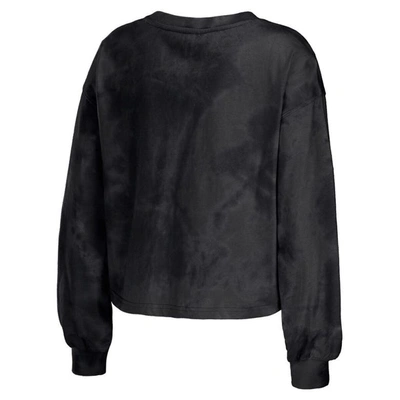 Shop Wear By Erin Andrews Black San Francisco Giants Tie-dye Cropped Pullover Sweatshirt & Shorts Lounge
