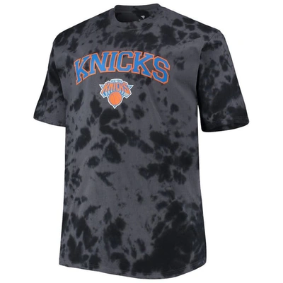 Shop Profile Black New York Knicks Big & Tall Marble Dye Tonal Performance T-shirt
