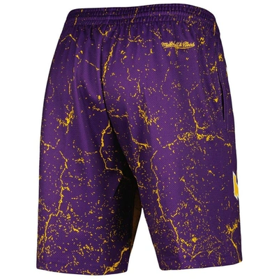 Shop Mitchell & Ness Shaquille O'neal Purple Los Angeles Lakers Hardwood Classics Player Burst Shorts