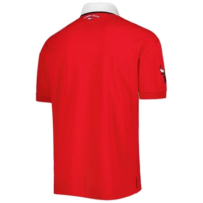 Shop Tommy Jeans Red Chicago Bulls Stanley Pique Polo