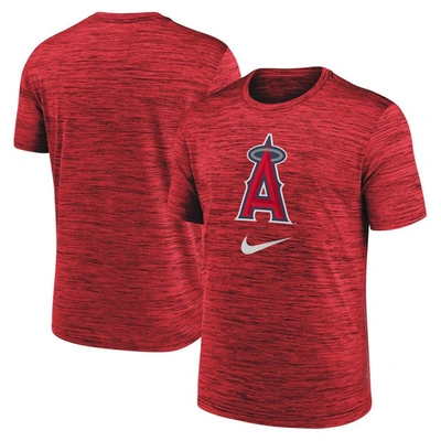 Shop Nike Red Los Angeles Angels Logo Velocity Performance T-shirt