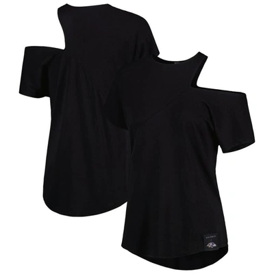 Shop Kiya Tomlin Black Baltimore Ravens Cut Out Tri-blend Shirt