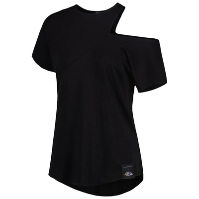 Shop Kiya Tomlin Black Baltimore Ravens Cut Out Tri-blend Shirt