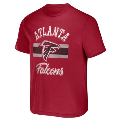 Shop Nfl X Darius Rucker Collection By Fanatics Red Atlanta Falcons Stripe T-shirt