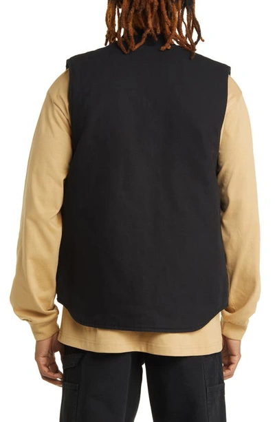 Shop Carhartt Water Repellent Canvas Vest In Black Heavy Stone Wash