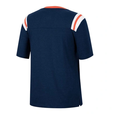 Shop Colosseum Heathered Navy Auburn Tigers 15 Min Early Football V-neck T-shirt In Heather Navy