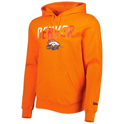 Shop New Era Orange Denver Broncos Ink Dye Pullover Hoodie