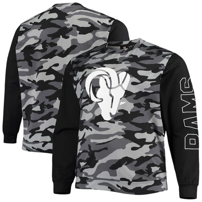Shop Foco Black Los Angeles Rams Camo Long Sleeve T-shirt