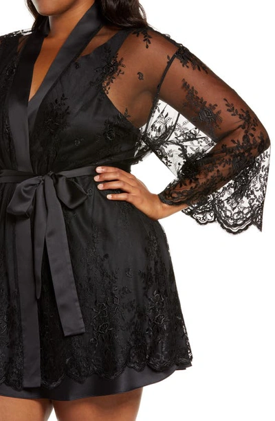 Rya Collection Darling Lace Coverup Robe In Black