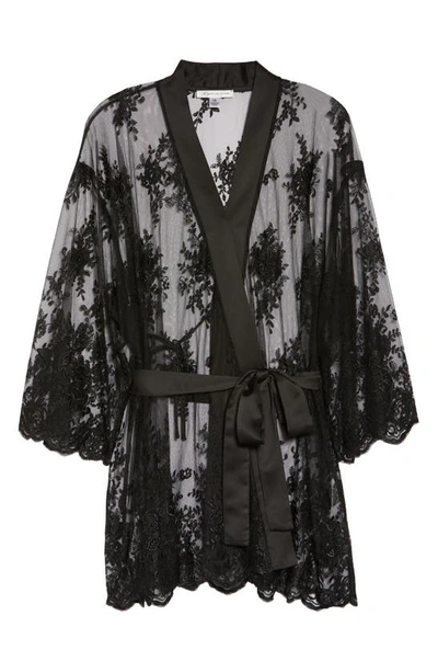 Rya Collection Darling Lace Coverup Robe In Black
