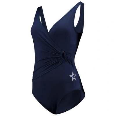 Shop Tommy Bahama Navy Dallas Cowboys Pearl Clara Wrap One-piece Swimsuit