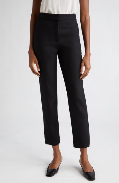 Shop Adam Lippes High Waist Double Face Stretch Wool Ankle Pants In Black