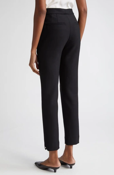 Adam Lippes High Waist Double Face Stretch Wool Ankle Pants In Black