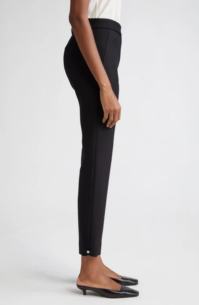 Adam Lippes High Waist Double Face Stretch Wool Ankle Pants In Black
