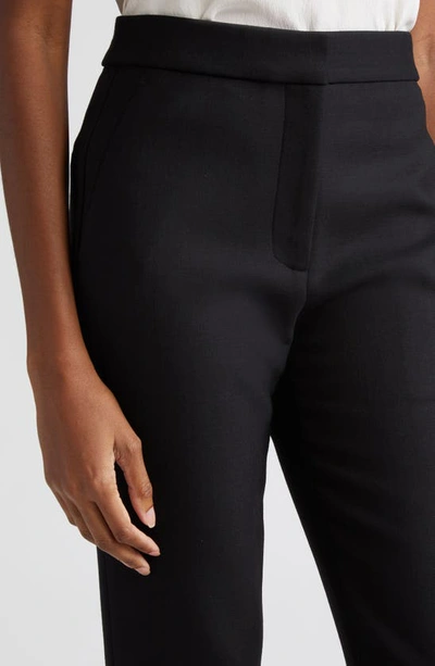 Adam Lippes High Waist Double Face Stretch Wool Ankle Pants In Black