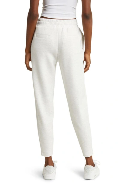 Shop Varley The Slim Knit Ankle Pants In Ivory Marl