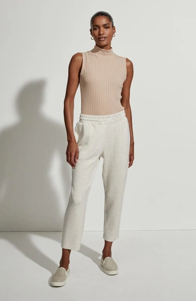 Varley The Slim Knit Ankle Pants In Ivory Marl