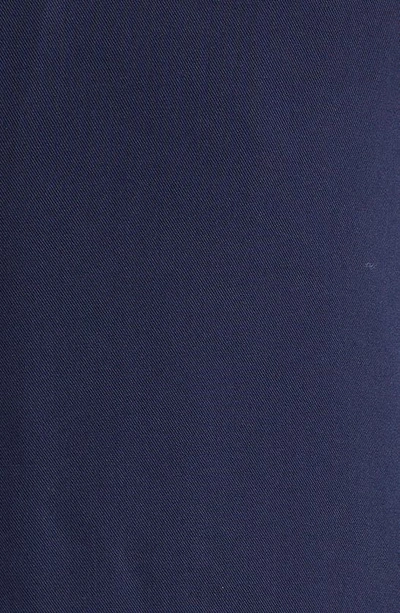 Shop Open Edit Solid Notch Collar Shirt In Navy Eclipse