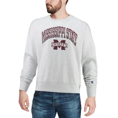 Shop Champion Gray Mississippi State Bulldogs Arch Over Logo Reverse Weave Pullover Sweatshirt