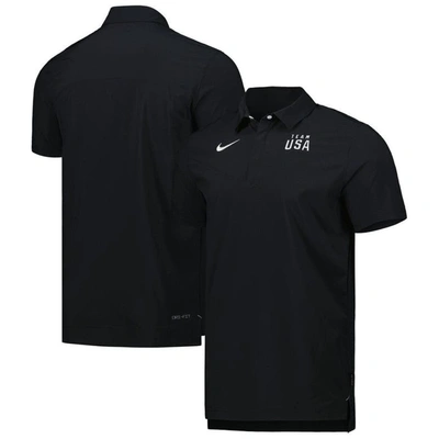 Shop Nike Black/white Team Usa Coaches Performance Polo