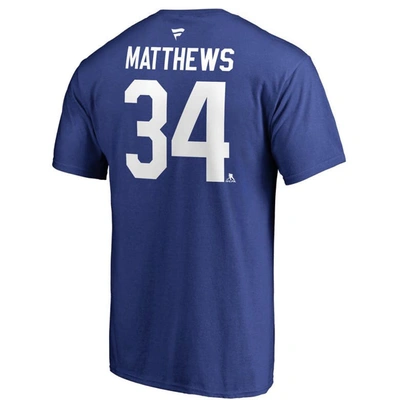 Shop Fanatics Branded Auston Matthews Blue Toronto Maple Leafs Team Authentic Stack Name & Number T-shirt