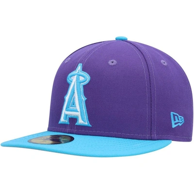 Shop New Era Purple Los Angeles Angels Vice 59fifty Fitted Hat