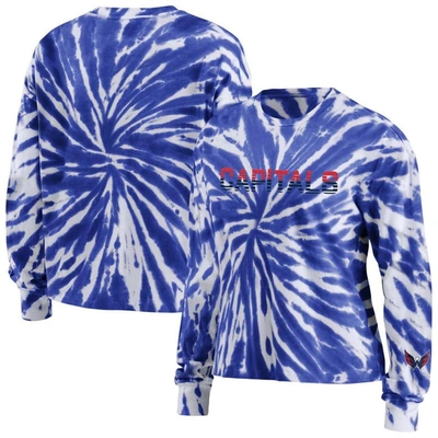 Shop Wear By Erin Andrews Navy Washington Capitals Tie-dye Long Sleeve T-shirt