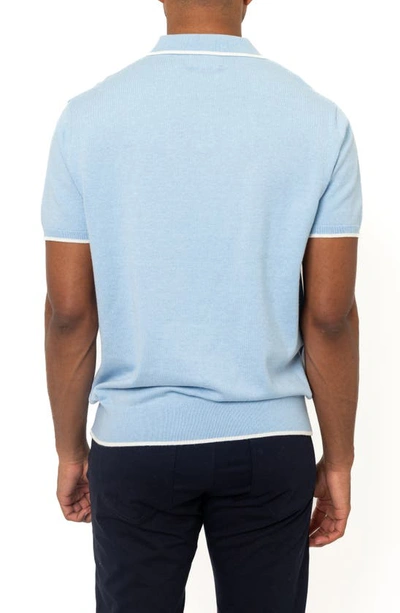 Shop Pino By Pinoporte Tipped Cotton & Cashmere Polo In Blue