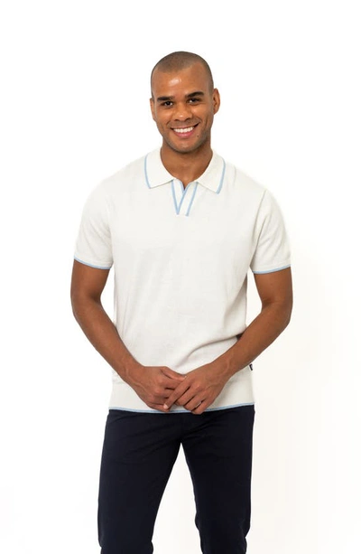 Shop Pino By Pinoporte Tipped Cotton & Cashmere Polo In Off White