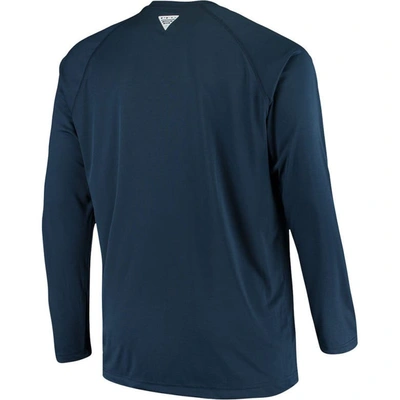 Shop Columbia Navy Auburn Tigers Big & Tall Terminal Tackle Long Sleeve Omni-shade T-shirt
