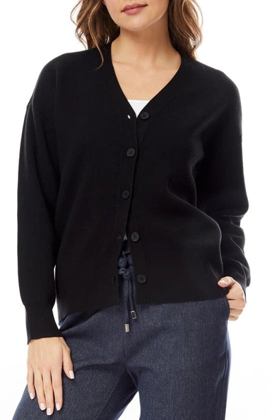 Shop By Design Cher Double Knit Button-up Cardigan In Black