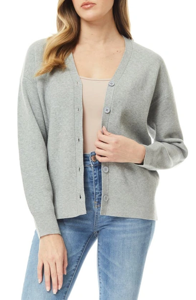 Shop By Design Cher Double Knit Button-up Cardigan In Light Heather Grey