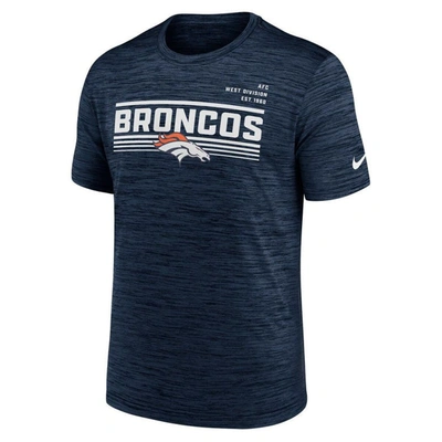 Shop Nike Navy Denver Broncos Yardline Velocity Performance T-shirt