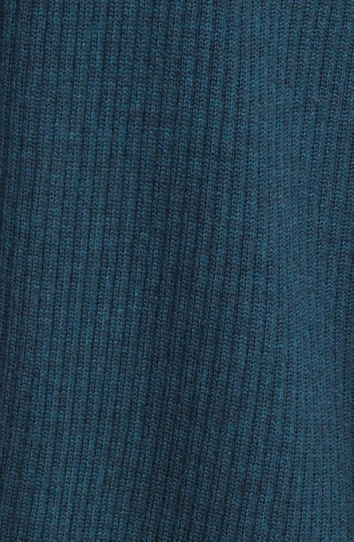 Shop Eileen Fisher Longline Wool Ribbed Cardigan In Alpine