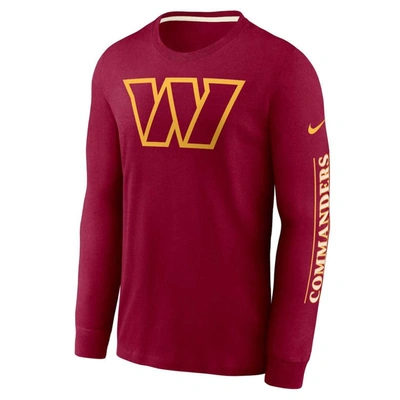 Shop Nike Burgundy Washington Commanders Fashion Tri-blend Long Sleeve T-shirt