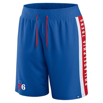 Shop Fanatics Branded Royal Philadelphia 76ers Referee Iconic Mesh Shorts