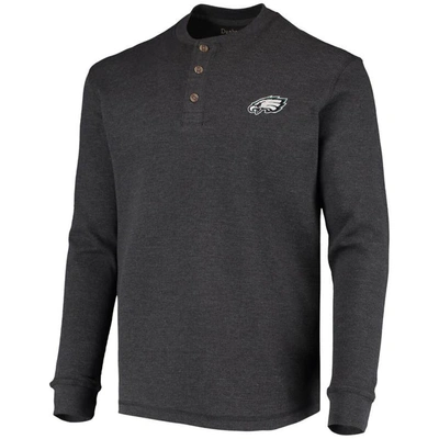 Shop Dunbrooke Charcoal Philadelphia Eagles Logo Maverick Thermal Henley Long Sleeve T-shirt