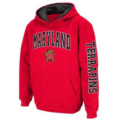 Shop Colosseum Youth  Red Maryland Terrapins 2-hit Team Pullover Hoodie