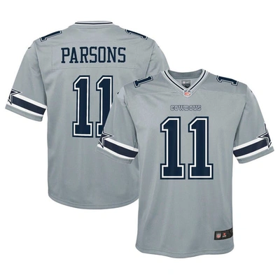 Shop Nike Youth  Micah Parsons Gray Dallas Cowboys Inverted Game Jersey