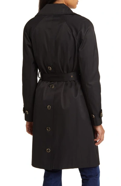 Shop Via Spiga Belted Trench Coat In Black