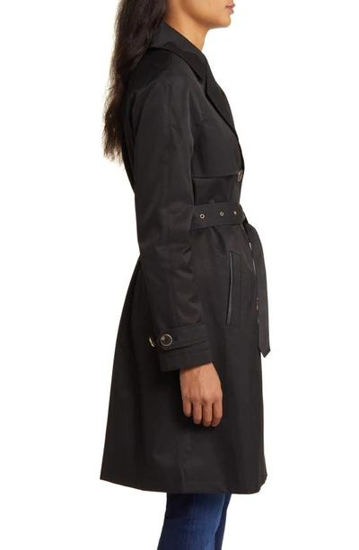 Shop Via Spiga Belted Trench Coat In Black